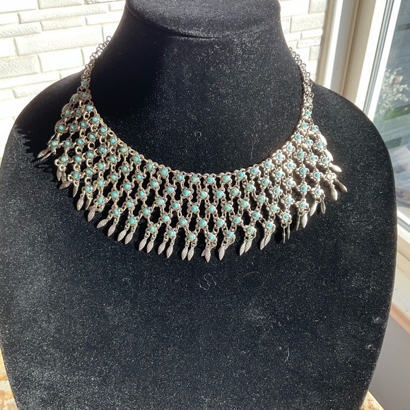 Navajo Turquoise and COIN silver antique necklace - Picture 17 of 17